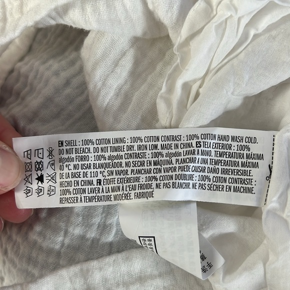 New English Factory White Woven Mixed Flutter Sleeve Dress, size L - Picture 8 of 8